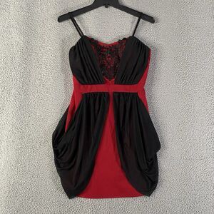 Vintage Solar USA Top Womens XL Red Bra Y2K Babydoll Whimsigoth Witchy Fairy